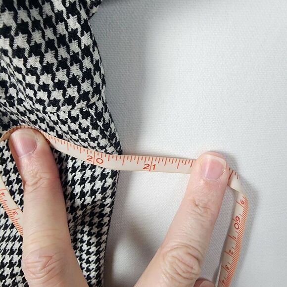 Banana Republic Ponte Houndstooth Black One Button Fitted Blazer Size 14 Preppy - Picture 5 of 6